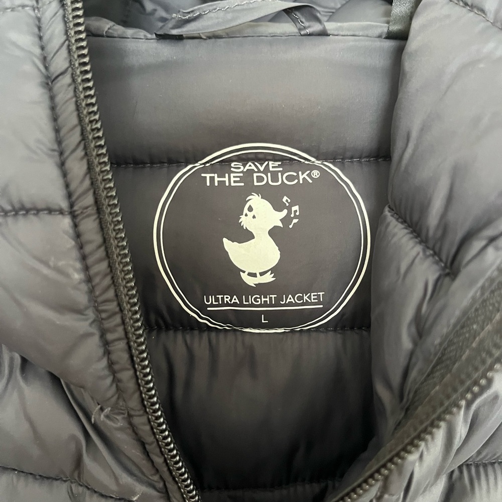 Save The Duck down hooded water repellent men’s jacket.  Size Large.  NWOT